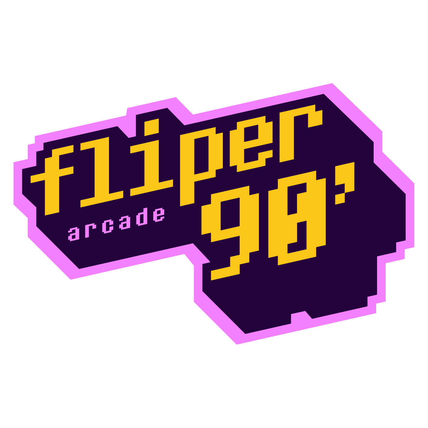 Logo Fliper 90' arcade em pixel art